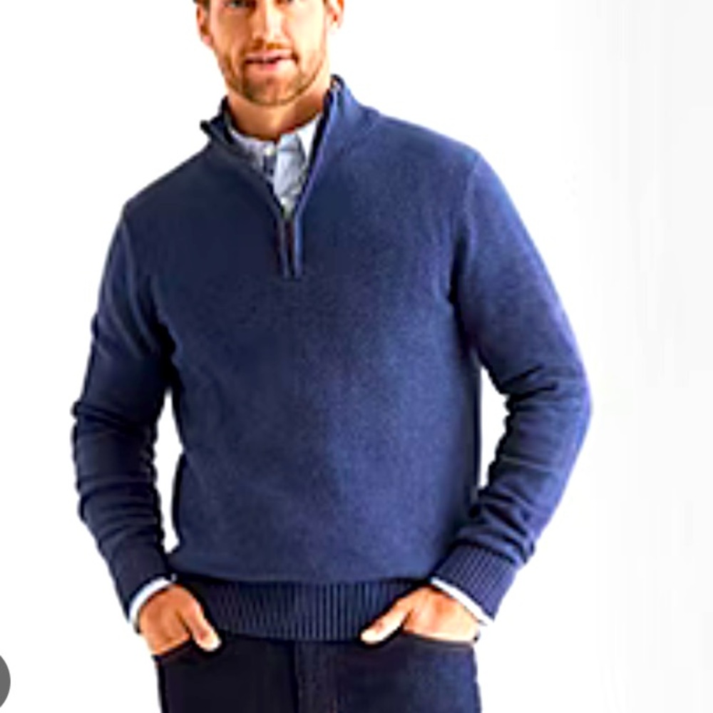 Sacoor Brothers Unisex Lambwool Mock Neckline Half Zipper Size XL